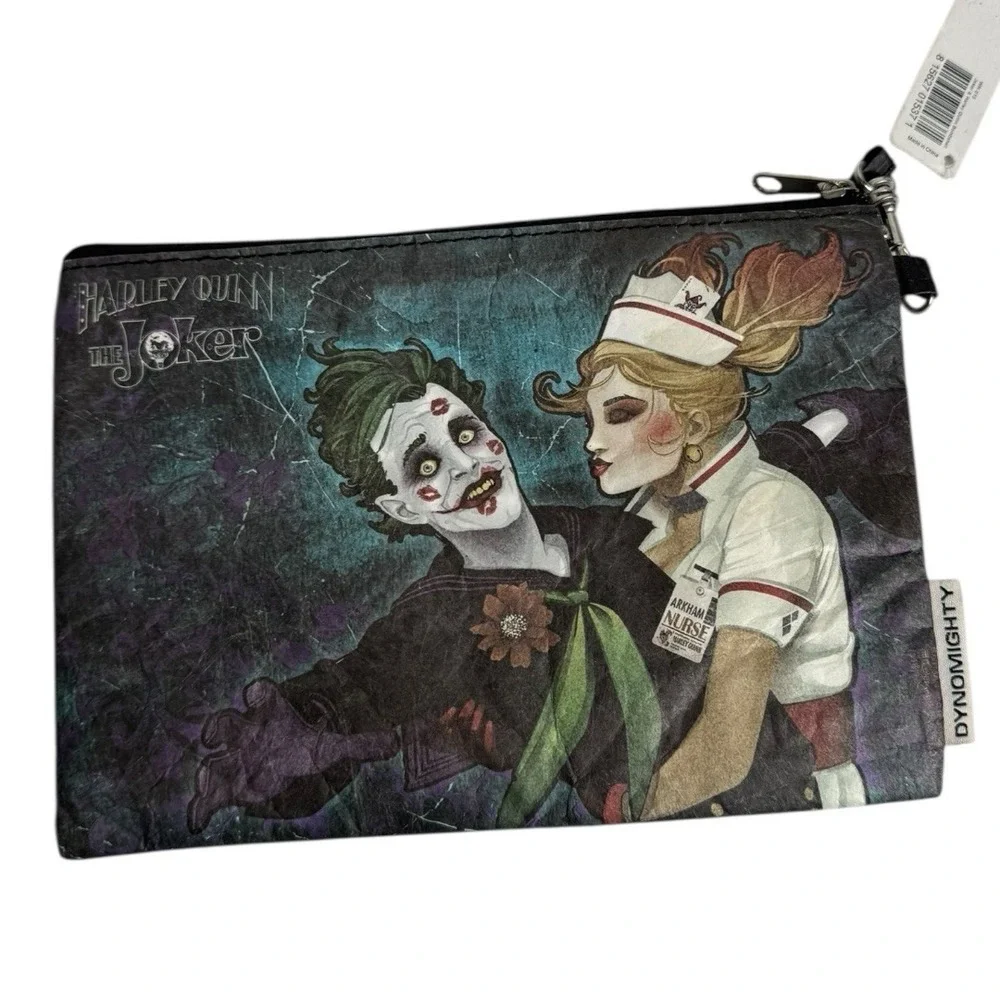 DC Comics The‎ Joker Harley Quinn Arkham Nurse Makeup Bag Cosmetic Purse B72Q